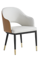 Indoor Steel Chair with Vinyl Seat and Back in Mix Color Pearl White/Brown