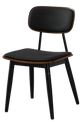 Steel Chair w/ Brown Finished Wood Grain & Black Vinyl Back & Seat