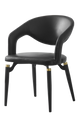 Indoor Steel Chair with Black Vinyl Seat and Back, Finish Black