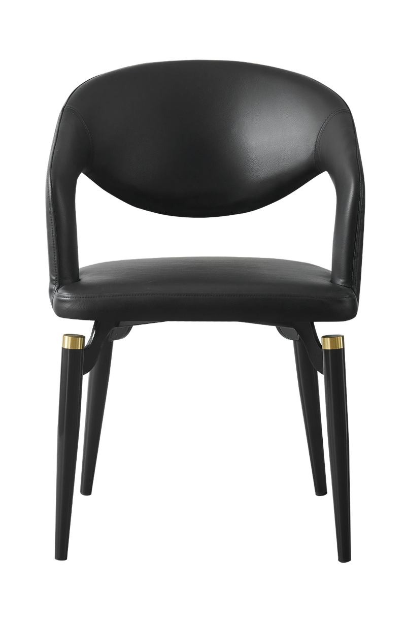 Indoor Steel Chair with Black Vinyl Seat and Back, Finish Black