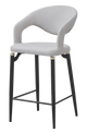Indoor Gray Metal Barstool W/ Beige Vinyl Seat