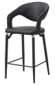 Indoor Gray Metal Barstool W/ Black Vinyl Seat