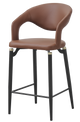 Indoor Gray Metal Barstool W/ Brown Vinyl Seat