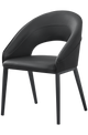 Black Metal ArmChair W/ Black Vinyl Seat
