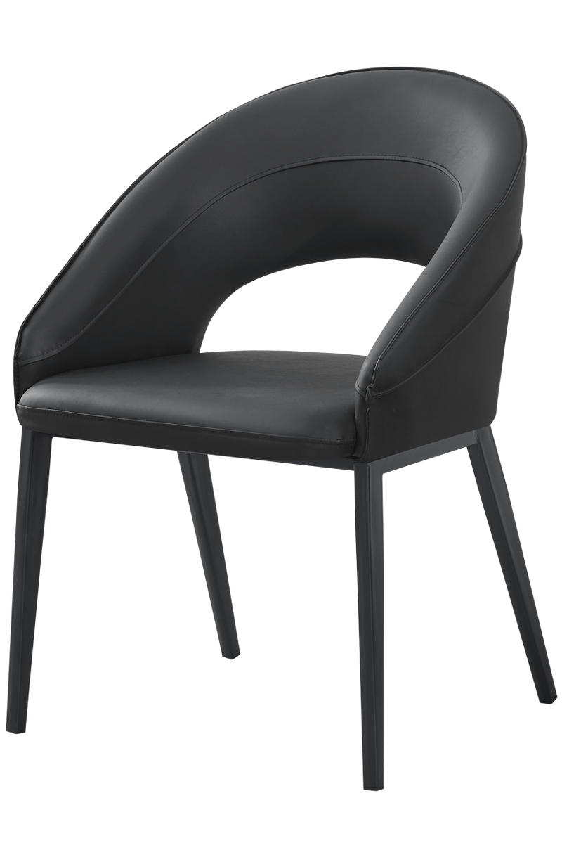 Black Metal ArmChair W/ Black Vinyl Seat