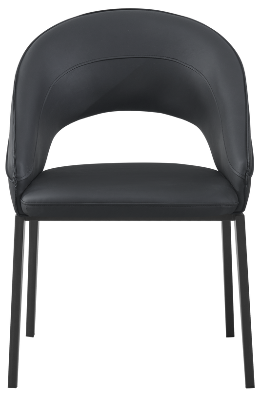 Black Metal ArmChair W/ Black Vinyl Seat