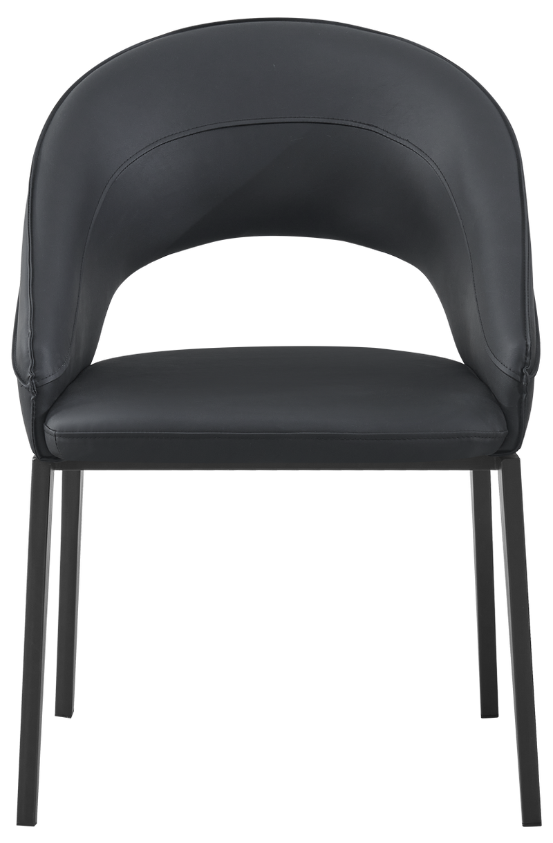 Black Metal ArmChair W/ Black Vinyl Seat