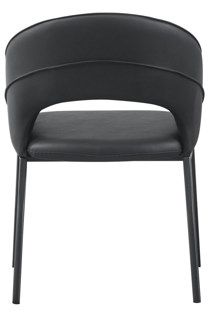 Black Metal ArmChair W/ Black Vinyl Seat