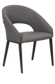 Black Metal ArmChair W/ Gray Vinyl Seat