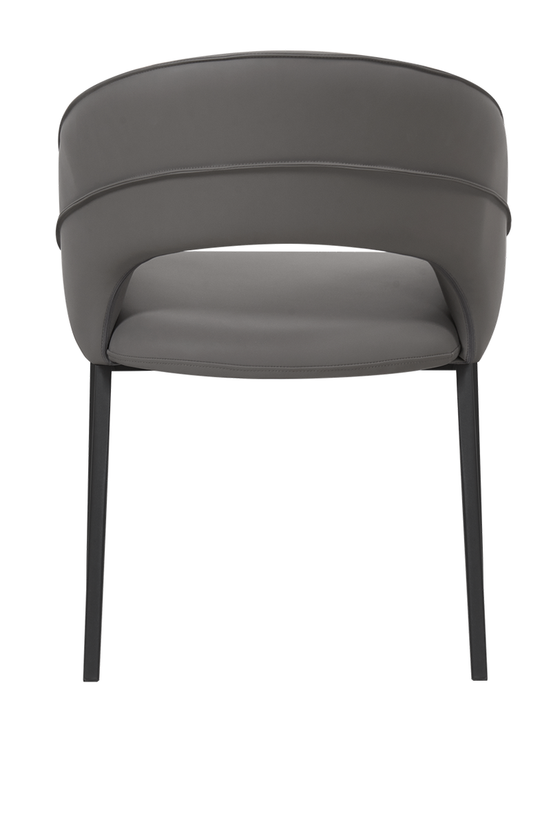 Black Metal ArmChair W/ Gray Vinyl Seat