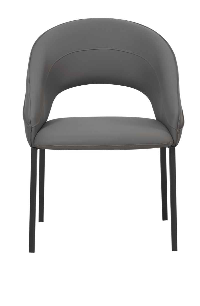 Black Metal ArmChair W/ Gray Vinyl Seat