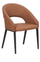 Black Metal ArmChair W/ Orange Vinyl Seat