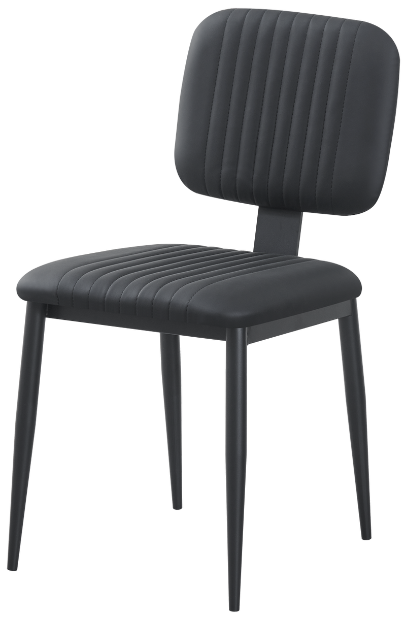 Black Metal Chair W/ Black Vinyl Seat