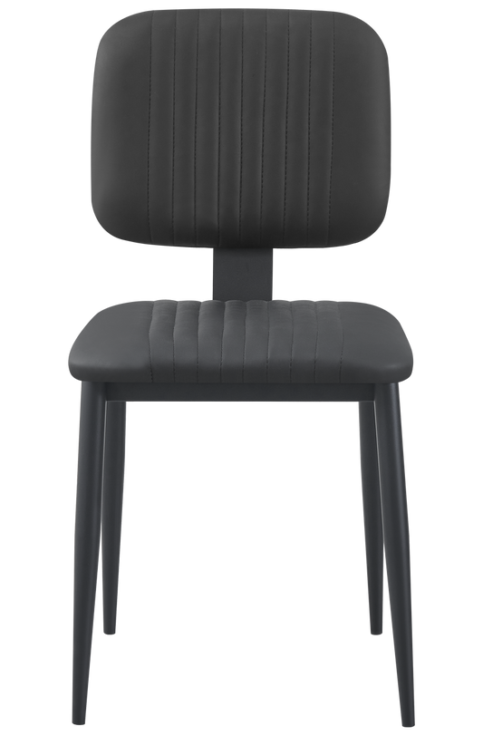 Black Metal Chair W/ Black Vinyl Seat