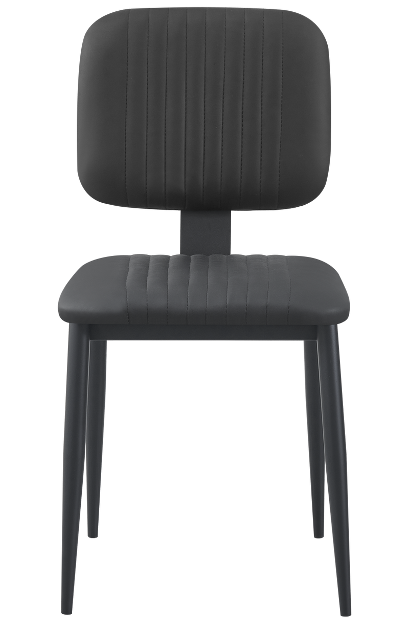 Black Metal Chair W/ Black Vinyl Seat