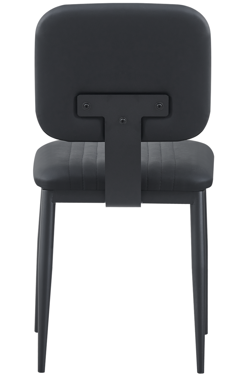 Black Metal Chair W/ Black Vinyl Seat