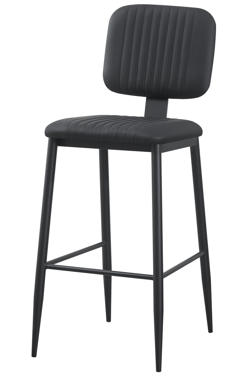 Indoor Metal Barstool W/ Black Vinyl Seat