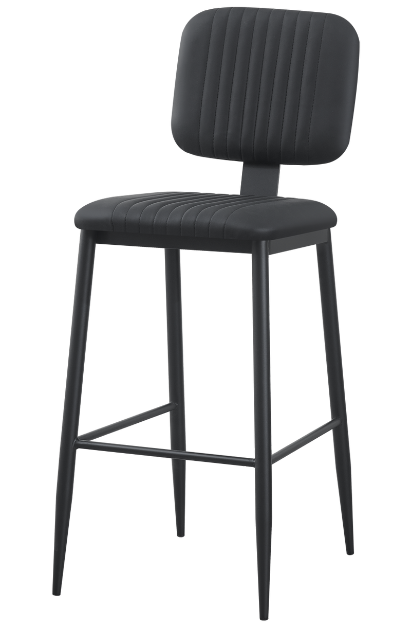 Indoor Metal Barstool W/ Black Vinyl Seat
