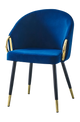 Indoor Black Steel Chair W/ Vinyl Blue Seat