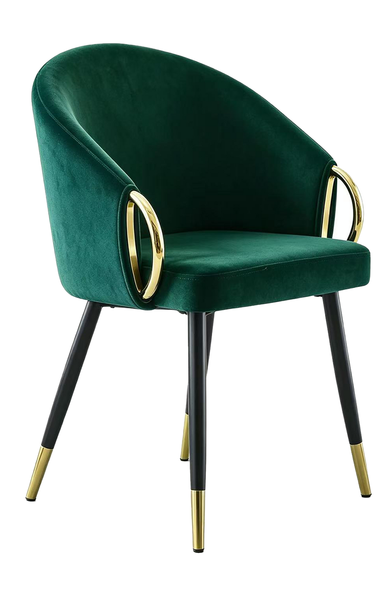 Indoor Black Steel Chair W/ Vinyl Green Seat