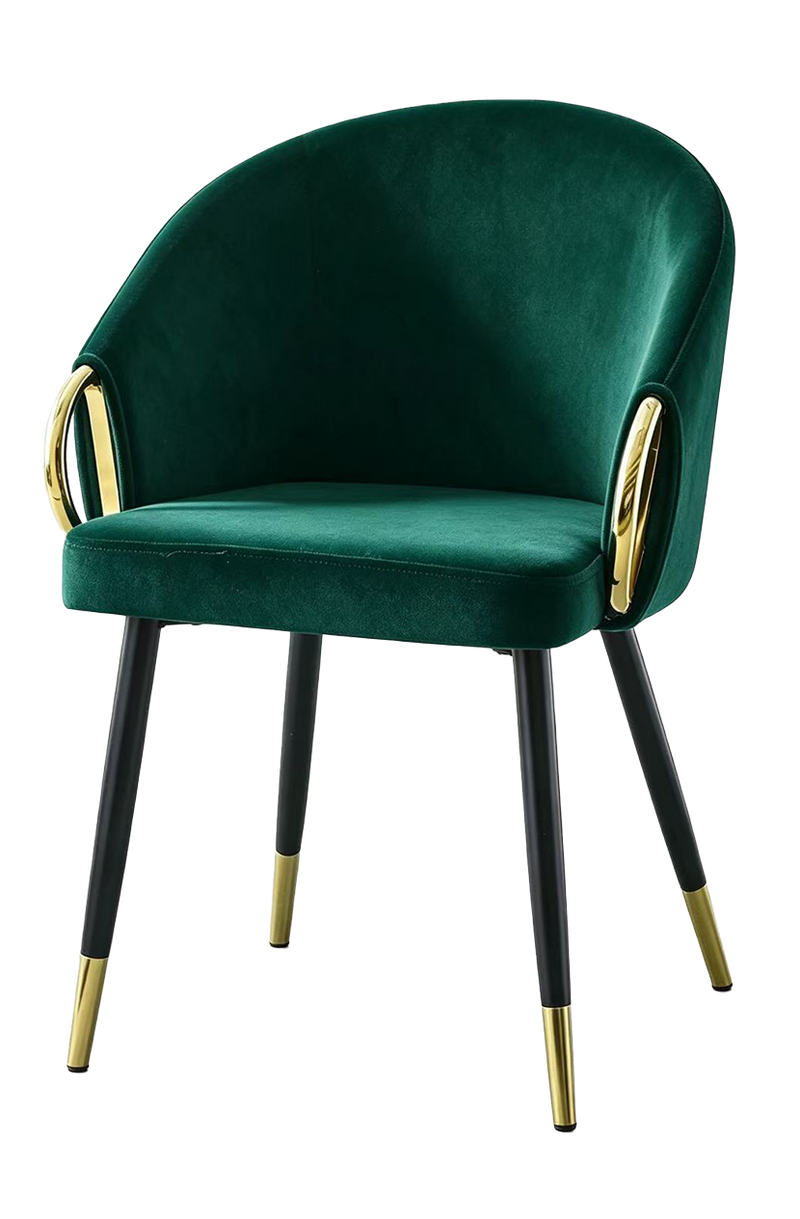 Indoor Black Steel Chair W/ Vinyl Green Seat