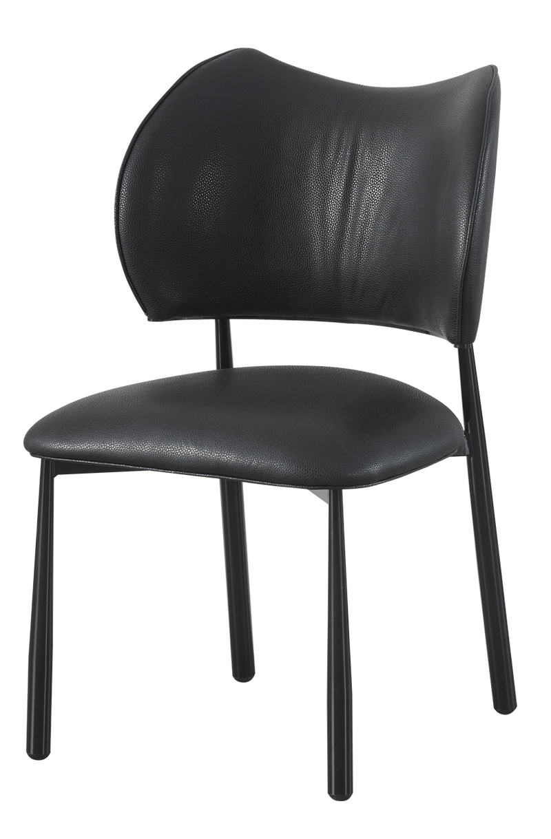 Black Vinyl Seat and Back with Black Frame