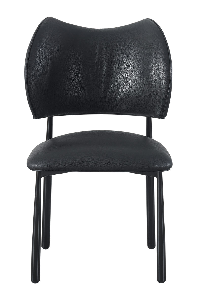 Black Vinyl Seat and Back with Black Frame