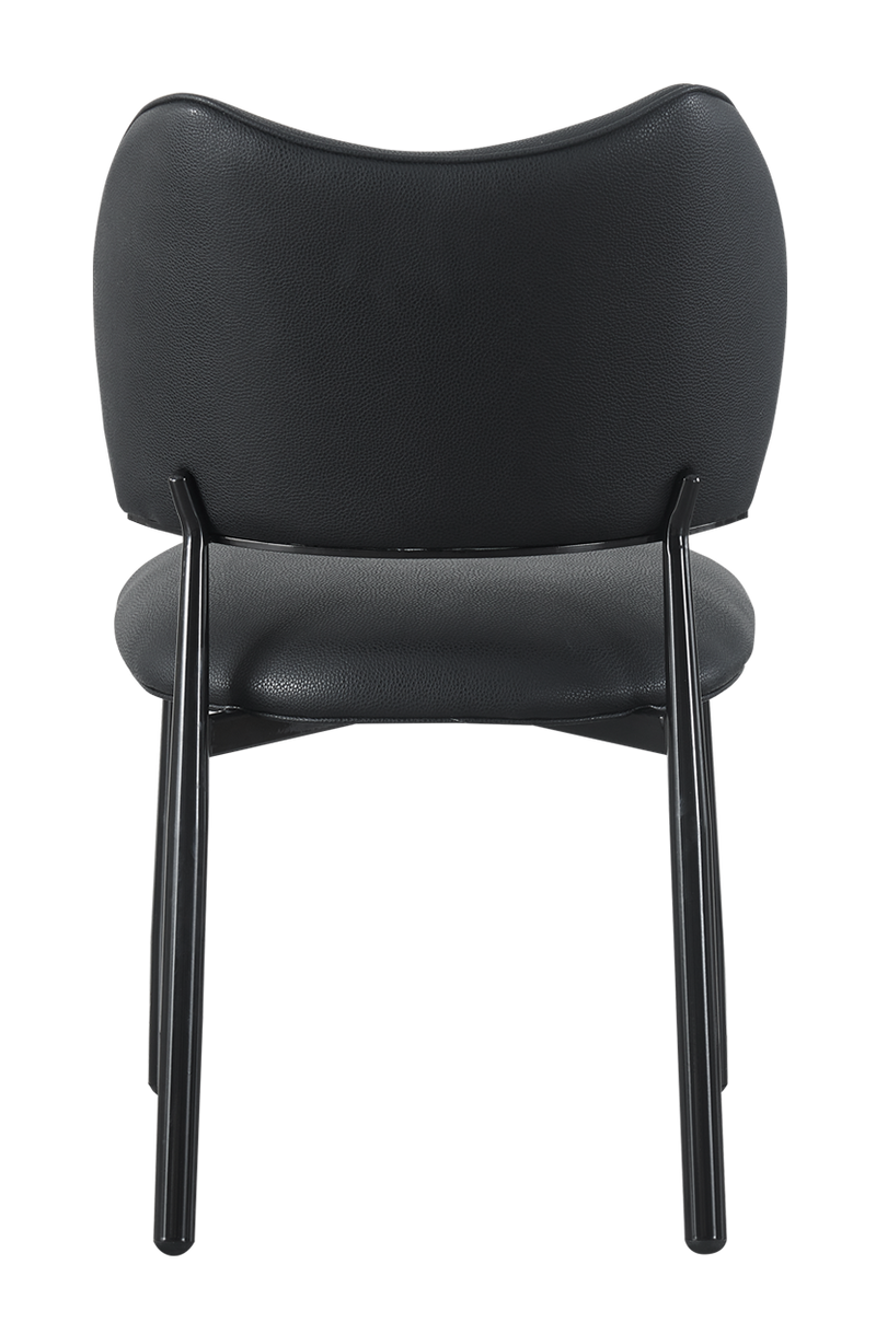 Black Vinyl Seat and Back with Black Frame