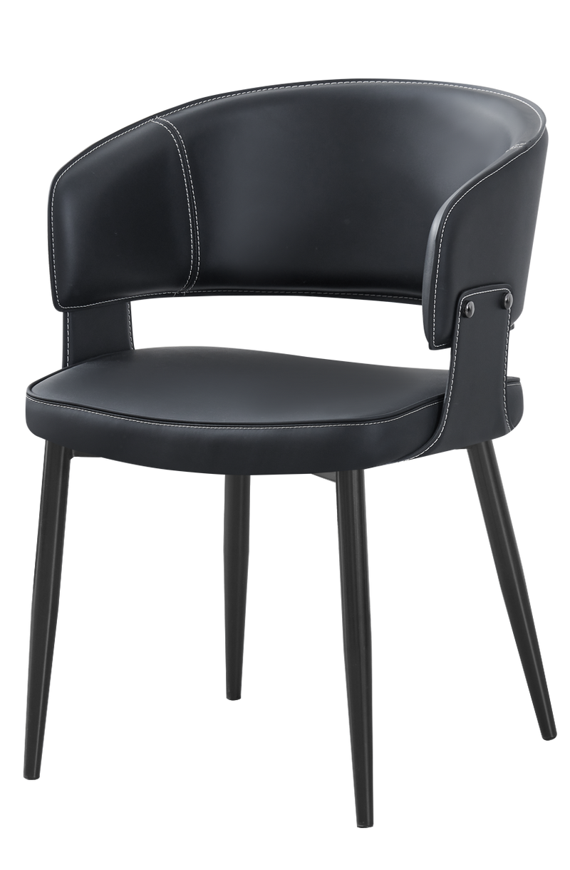 Indoor Metal Black Vinyl Chair W/ Black Frame