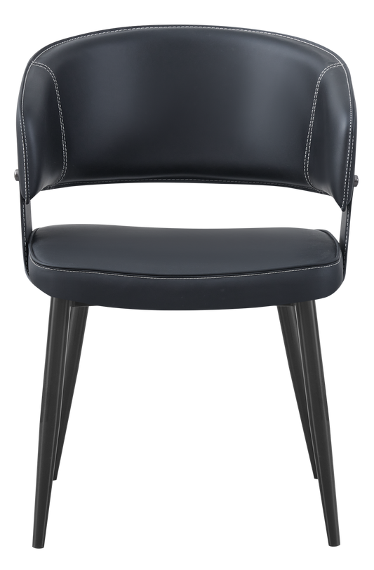 Indoor Metal Black Vinyl Chair W/ Black Frame