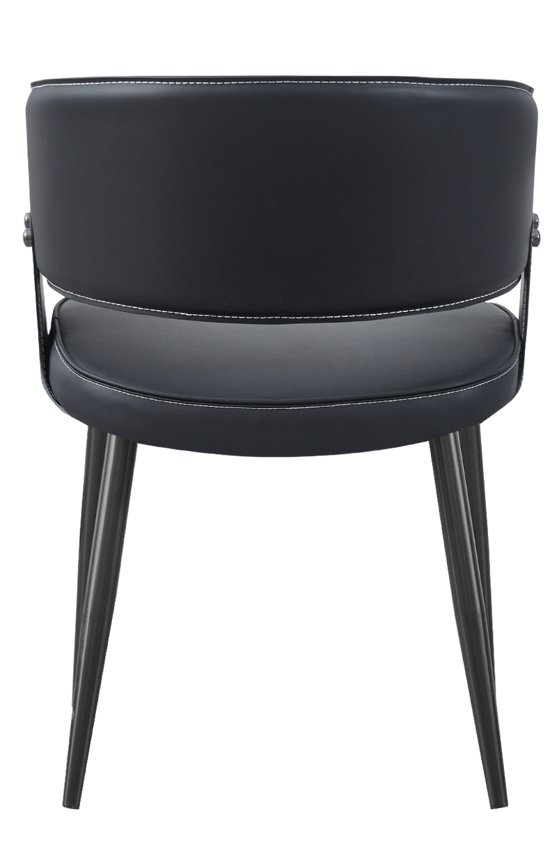 Indoor Metal Black Vinyl Chair W/ Black Frame