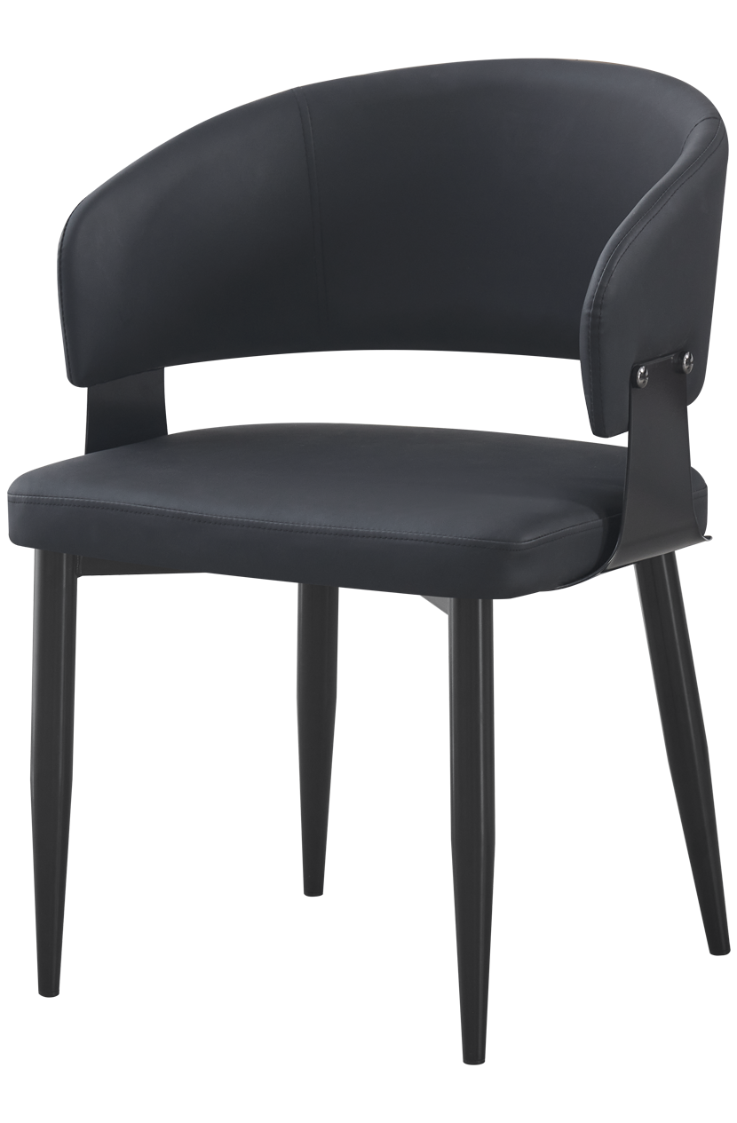Indoor Metal Black Vinyl Chair W/ Black Frame