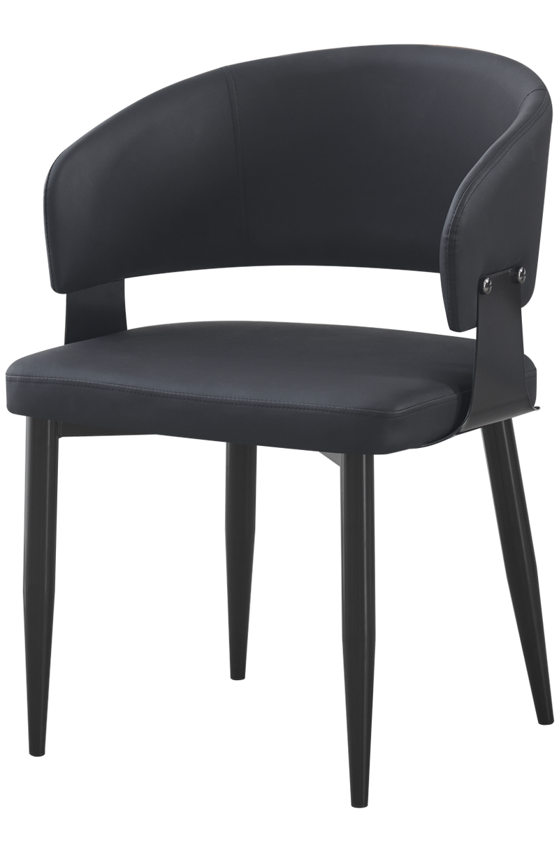 Indoor Metal Black Vinyl Chair W/ Black Frame