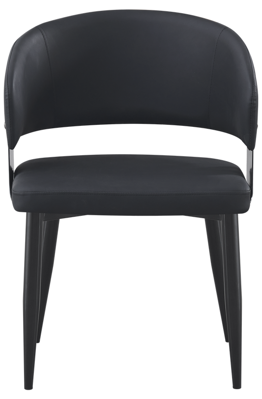 Indoor Metal Black Vinyl Chair W/ Black Frame