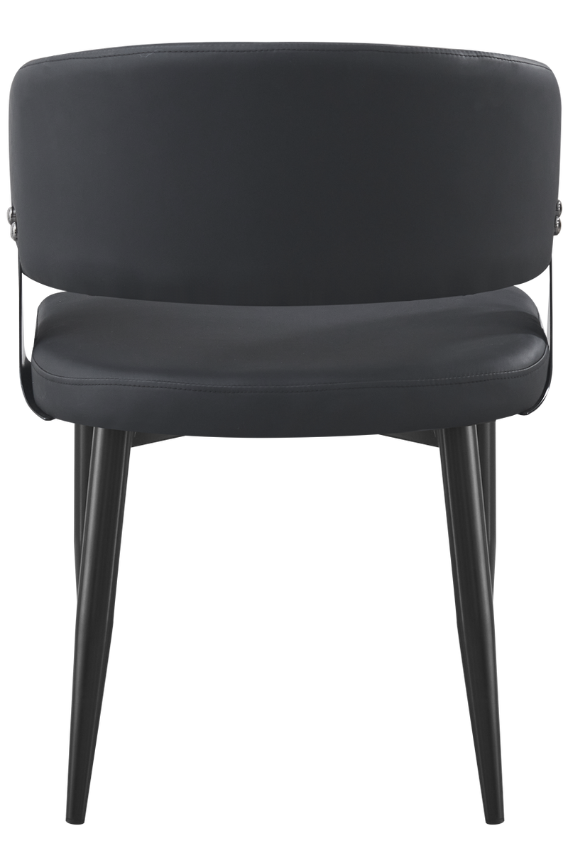Indoor Metal Black Vinyl Chair W/ Black Frame