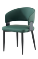 Indoor Green Vinyl Seat Chair, Finish Black Frame