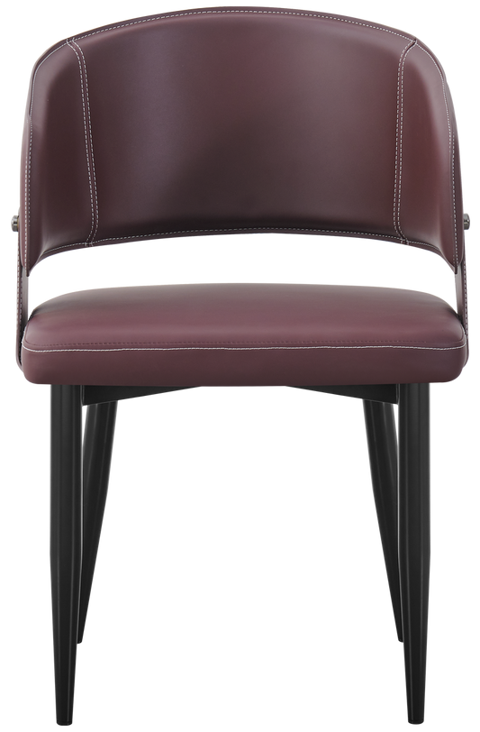 Indoor Metal Burgundy Chair w/ Black Frame