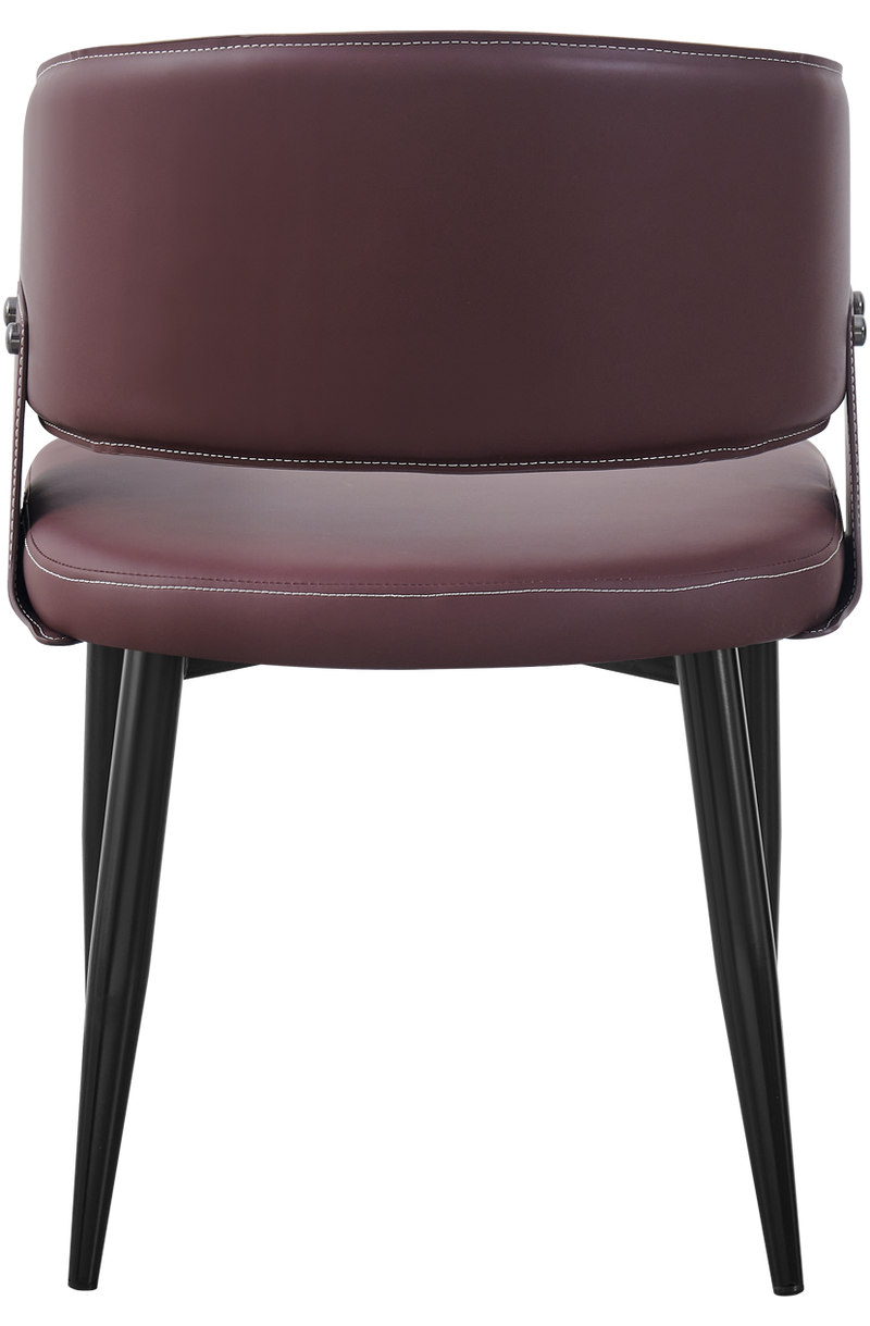 Indoor Metal Burgundy Chair w/ Black Frame