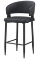 Indoor Black Vinyl Seat Barstool, Finish Black Frame