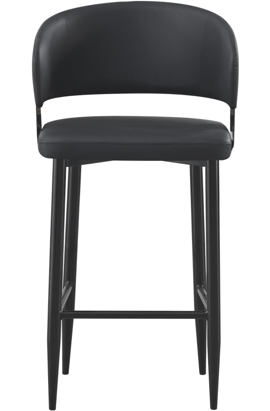 Indoor Black Vinyl Seat Barstool, Finish Black Frame