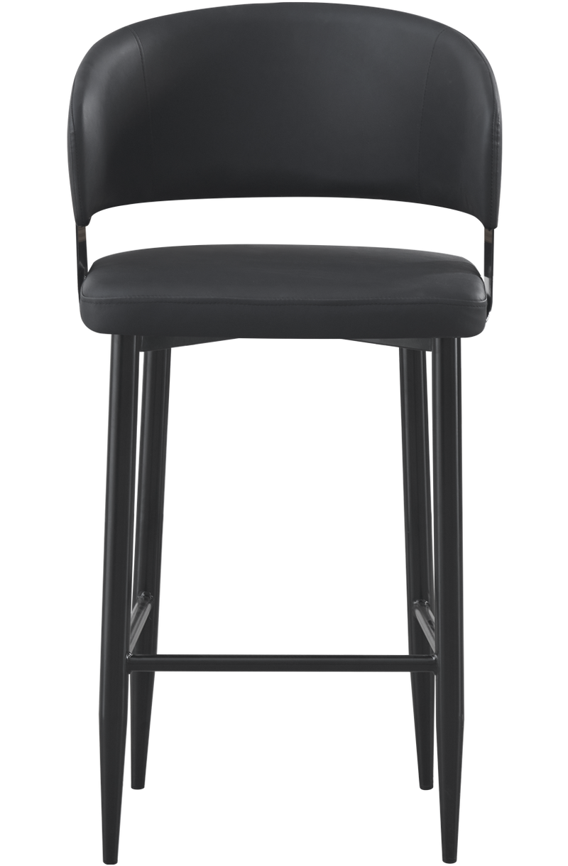 Indoor Black Vinyl Seat Barstool, Finish Black Frame