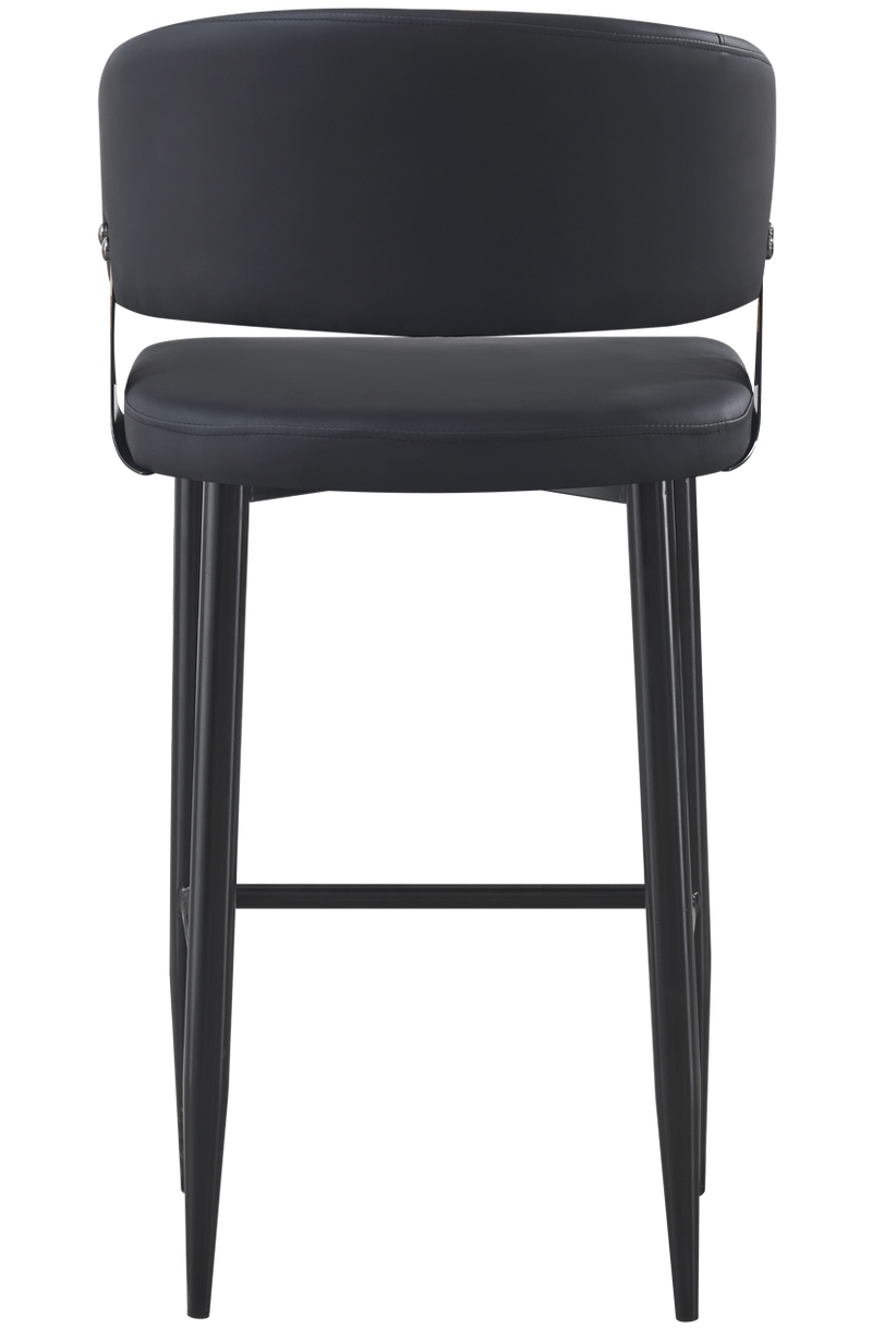 Indoor Black Vinyl Seat Barstool, Finish Black Frame