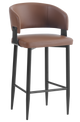 Indoor Brown Vinyl Seat Barstool, Finish Black Frame