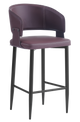 Indoor Red Vinyl Seat Barstool, Finish Black Frame