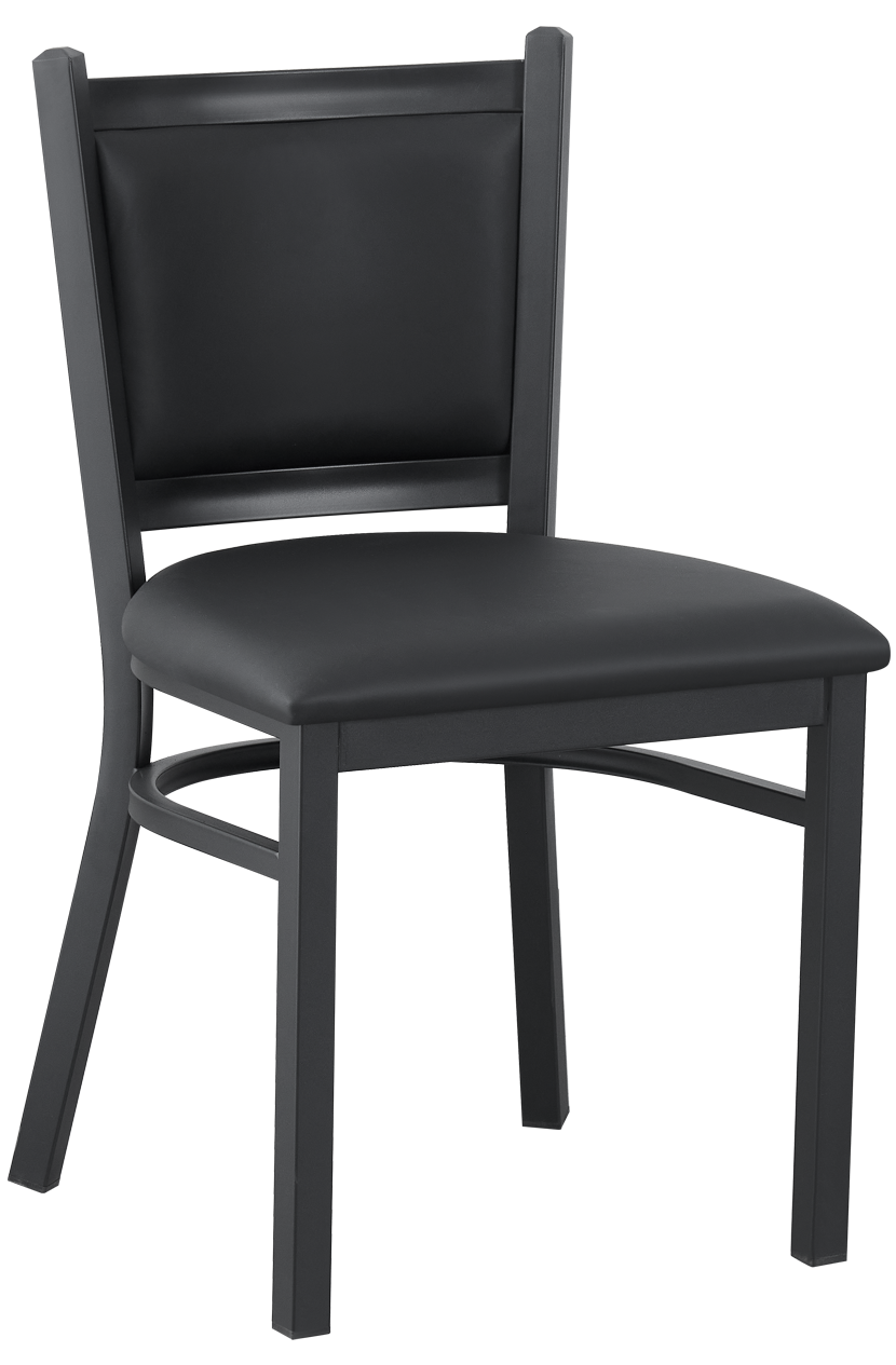 Indoor Metal Chair w/ Vinyl Semi-Gloss Black Seat