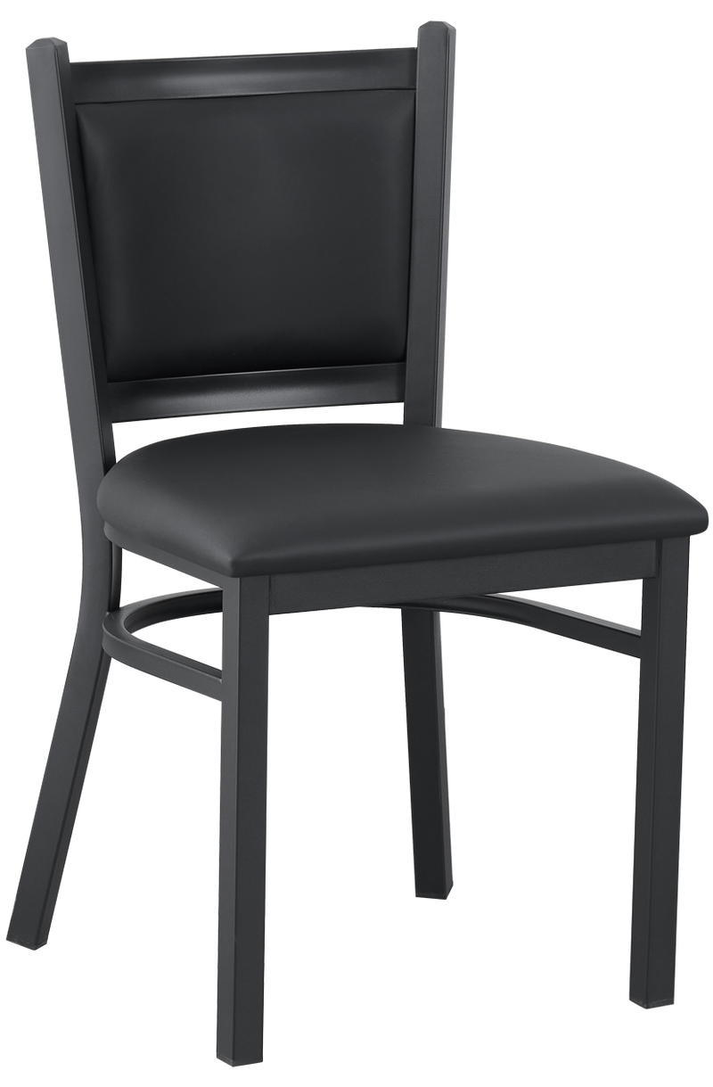 Indoor Metal Chair w/ Vinyl Semi-Gloss Black Seat