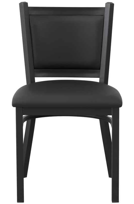 Indoor Metal Chair w/ Vinyl Semi-Gloss Black Seat