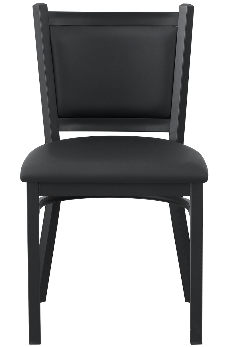 Indoor Metal Chair w/ Vinyl Semi-Gloss Black Seat