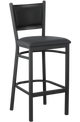 Indoor Metal Barstool W/ Black Vinyl Seat, Finish Black Frame