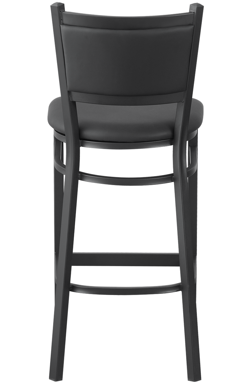 Indoor Metal Barstool W/ Black Vinyl Seat, Finish Black Frame